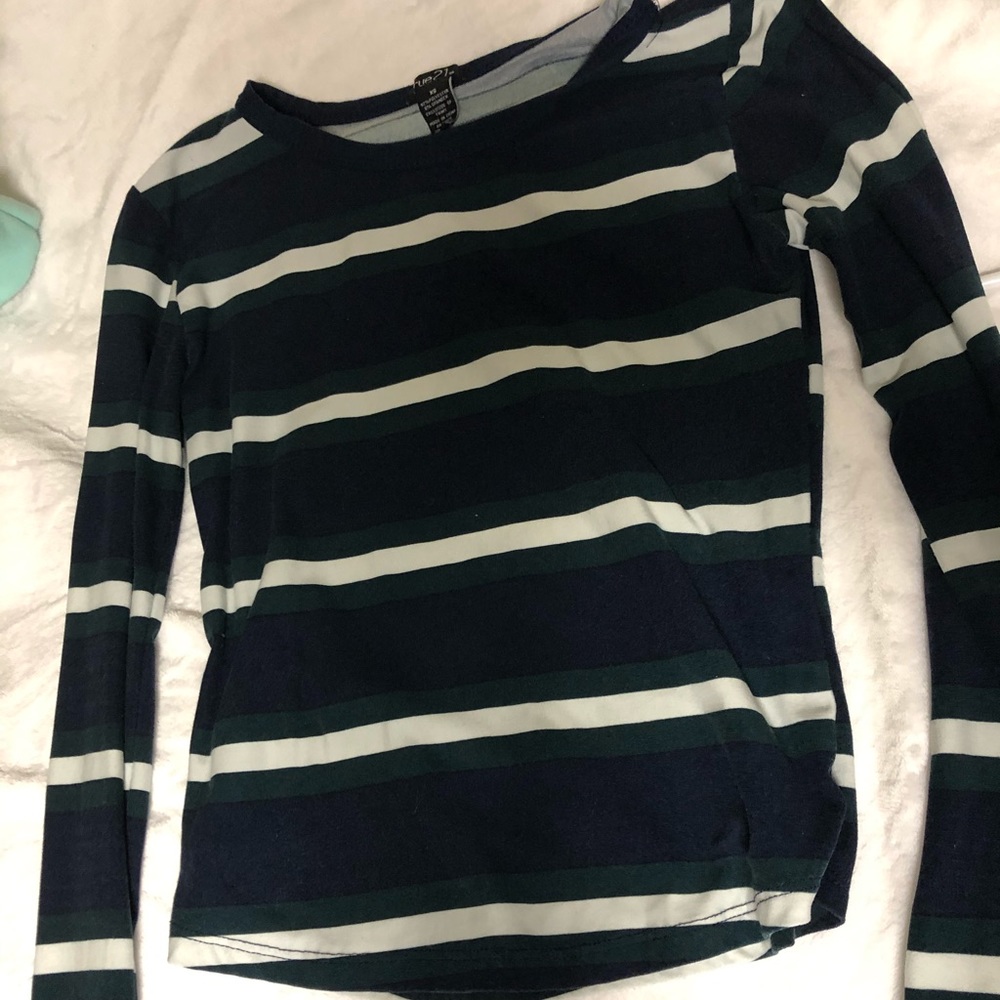 Rue 21 striped long sleeve shirt blue green black